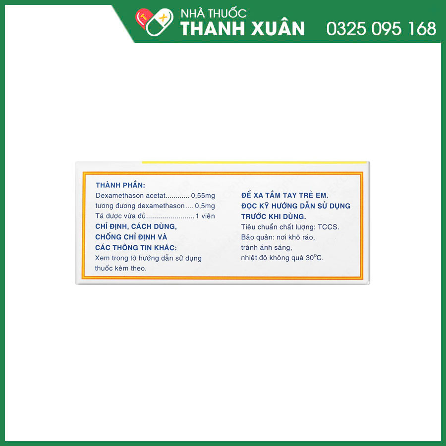 Dexamethasone thuốc điều trị rối loạn nội tiết và nhiều bệnh viêm, dị ứng, tự miễn, nhiễm khuẩn, phù não, tăng calci huyết